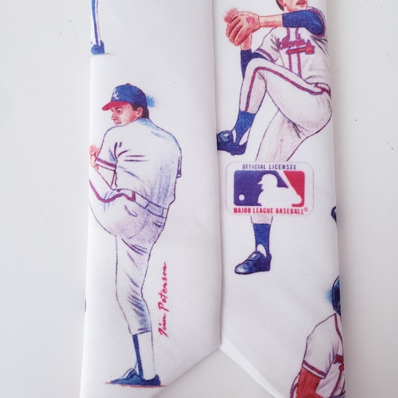 Vintage Ralph Marlin Atlanta Braves Baseball Tie - Picture 7 of 11